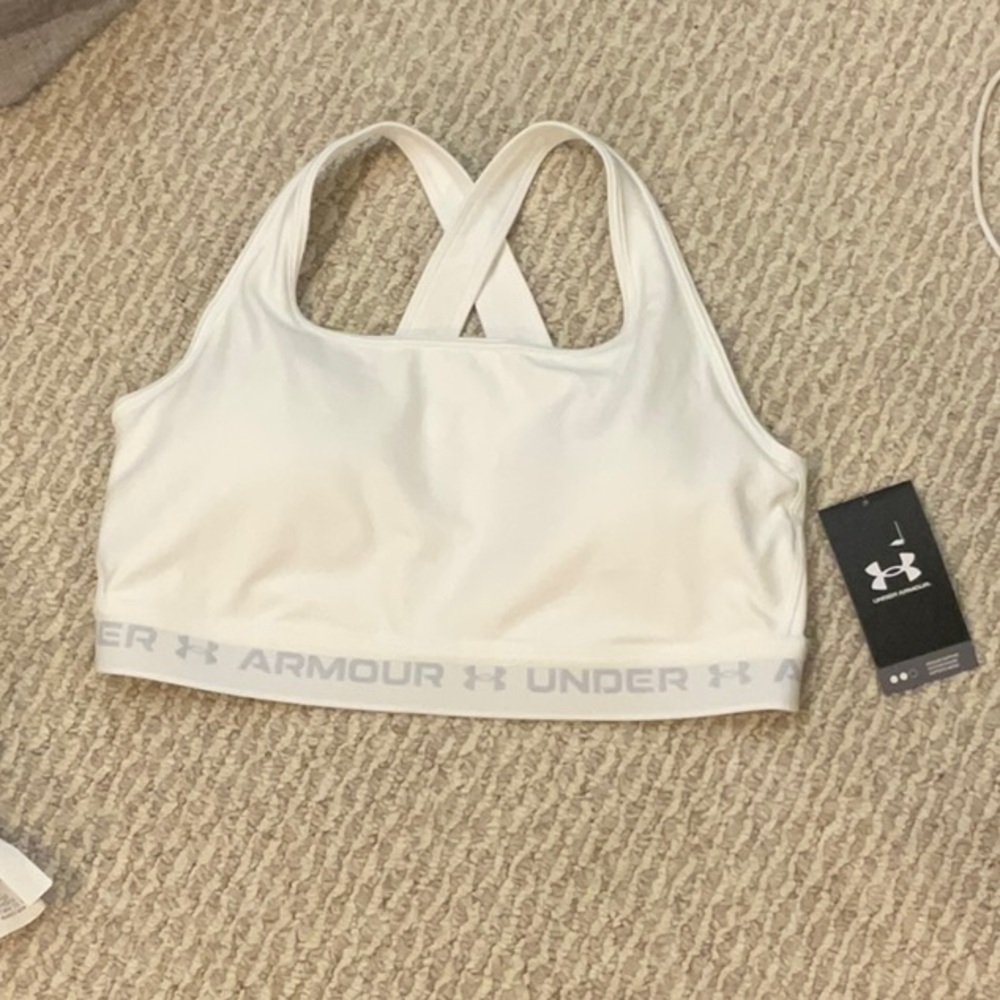Under Armour White Sports Bra Medium Support